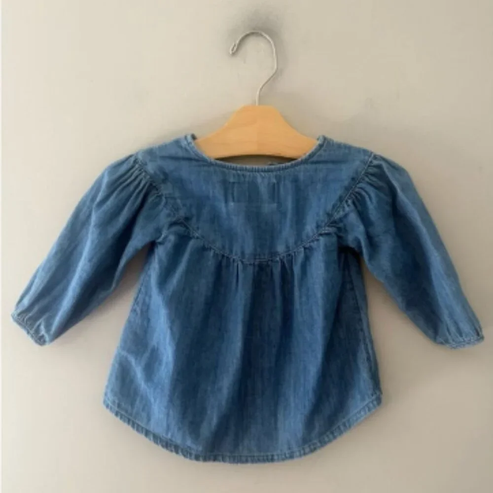$12 ADD ON Old Navy denim blouse 12-18M Zara Mini Boden Janie‎ and Jack Baby Gap